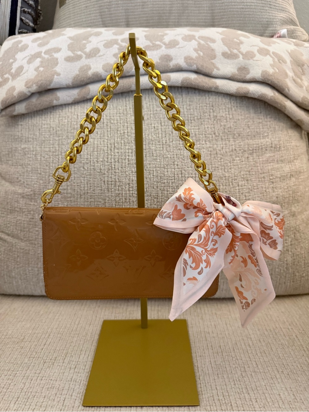 Louis Vuitton Vernis Long Wallet in Cognac with certificate of authenticity